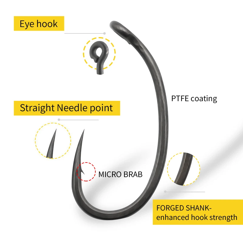 10pcs Carp Fishing Hook Curved - Fishing Hook Barbless 리뷰 및 가격