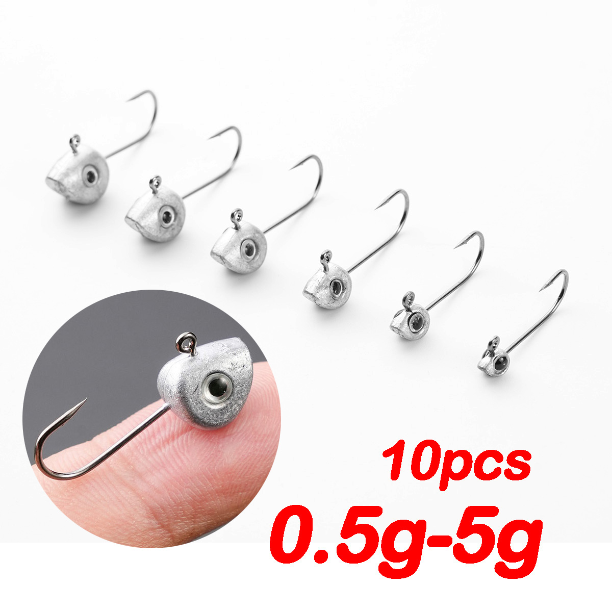 10pcs Mini Jig Head Hook 3D Ey - Fishing Hook Offset 리뷰 및 가격