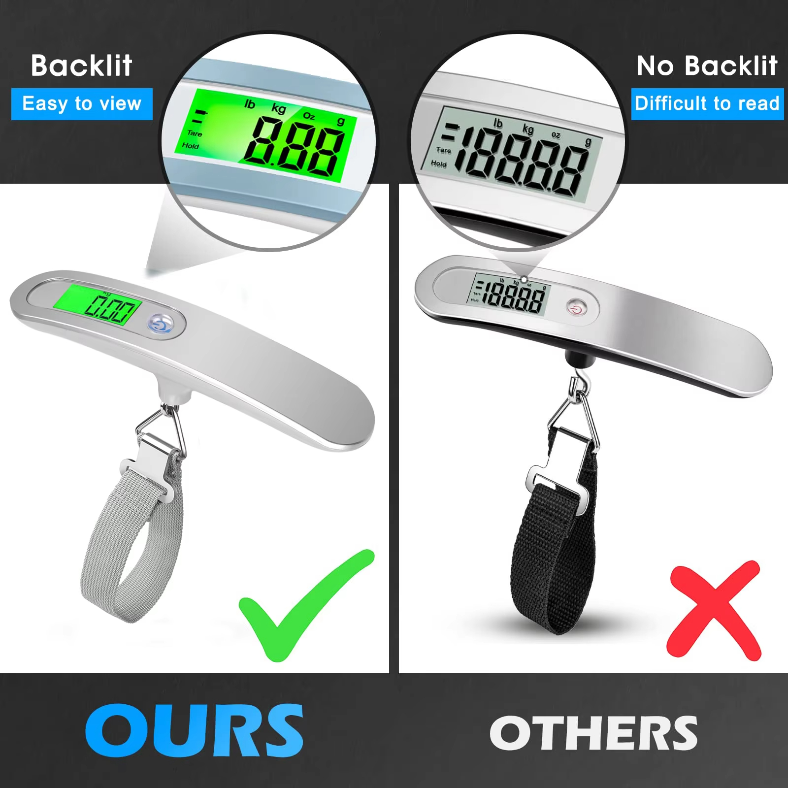 Portable Scale Digital LCD Dis - Fishing Hook Stainless Steel 리뷰 및 가격