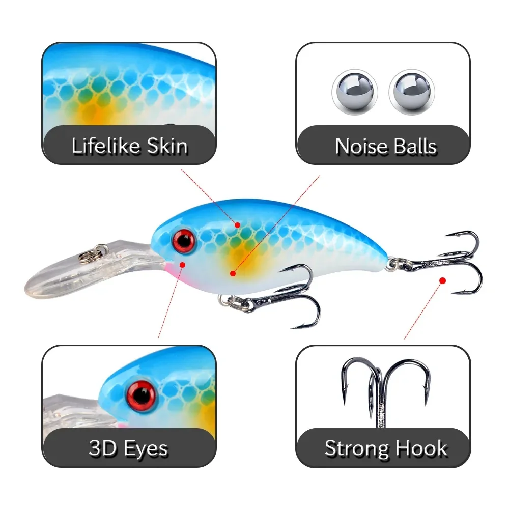 7Pcs Crankbait Fishing Lure Fl - Fishing Hook Treble 리뷰 및 가격