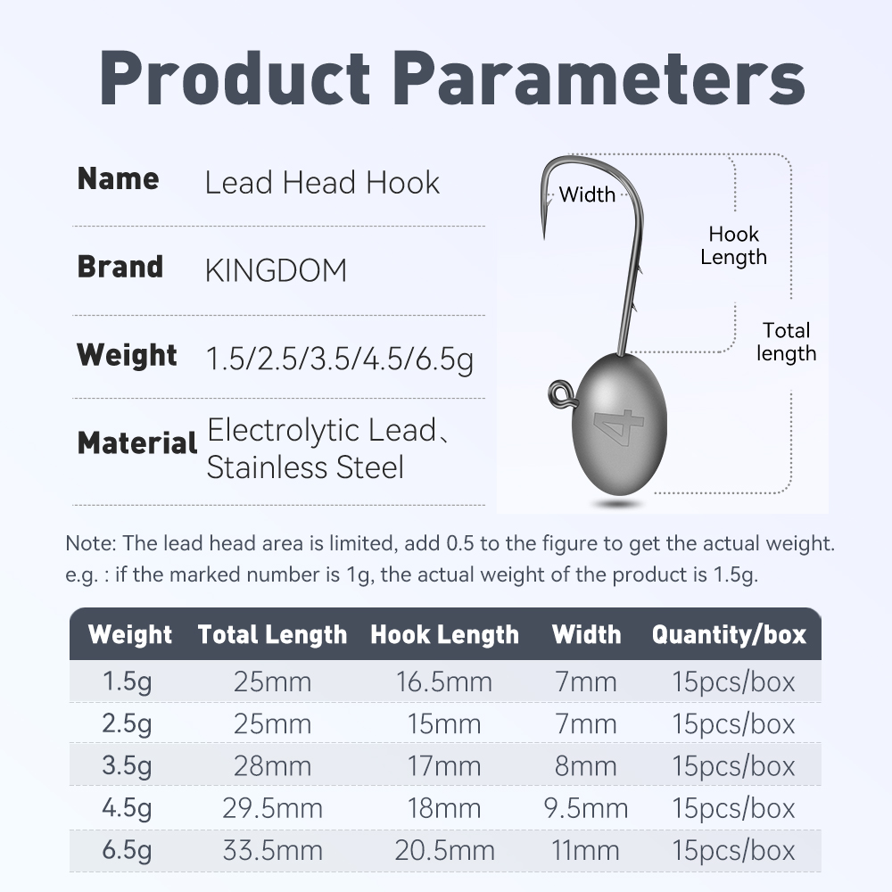 Kingdom 15pcs Lead Head Hook F - Fishing Hook Assortment 리뷰 및 가격