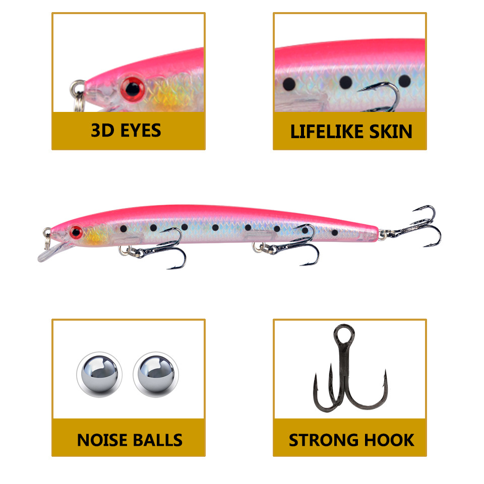 Minnow Fishing Lure 13.5cm 15. - Fishing Hook Treble 리뷰 및 가격