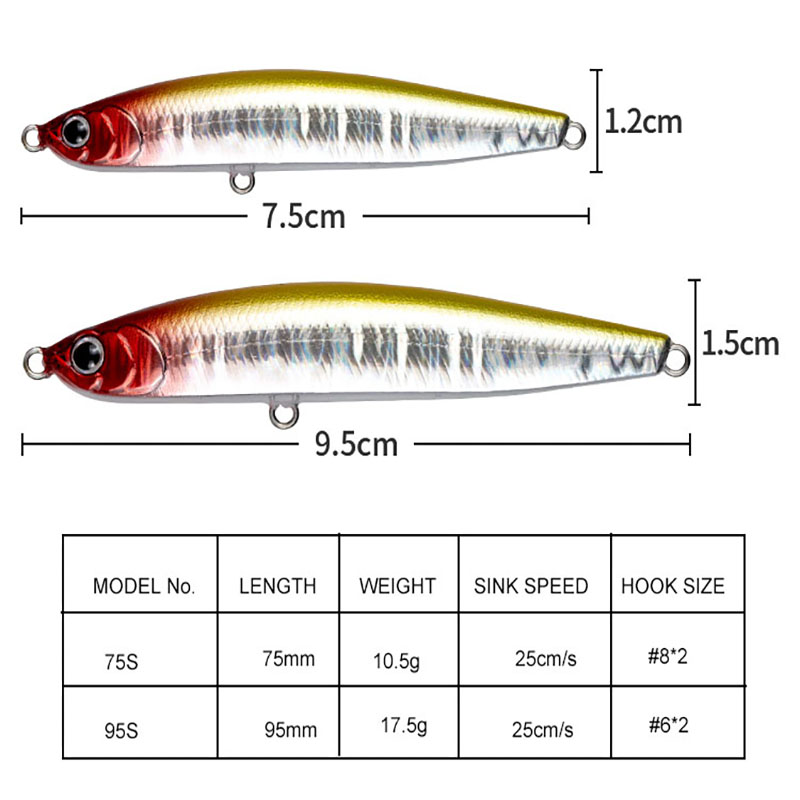 Water Sniper 10.5g 75mm Jerk P - Fishing Hook Treble 리뷰 및 가격