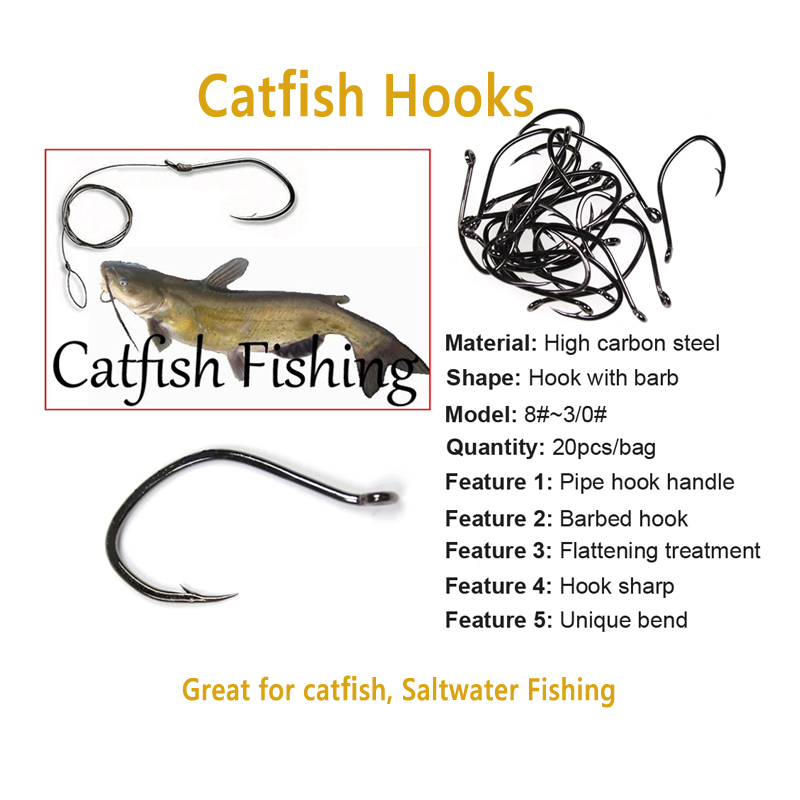 Wifreo 20pcs V Shape Catfish H - Fishing Hook Barbless 리뷰 및 가격