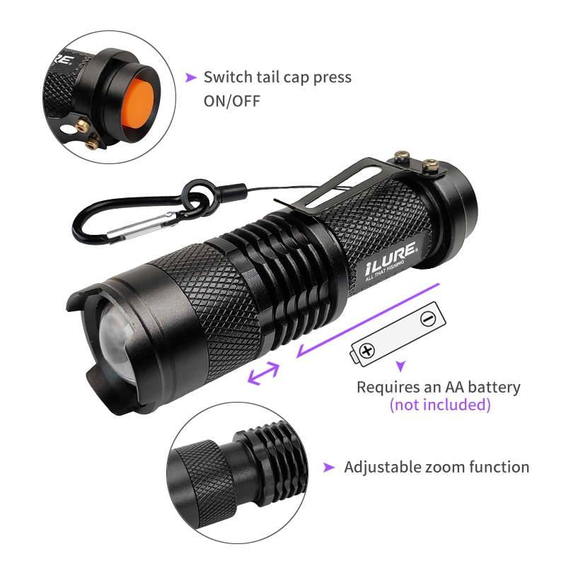 Mini UV Flashlight 395nm Ultra - Fishing Hook Jig 리뷰 및 가격