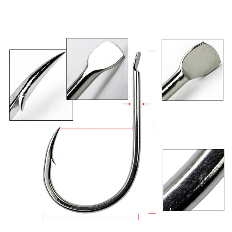 100pcs/Lot 7 Size Barbed Fishi - Fishing Hook Circle 리뷰 및 가격