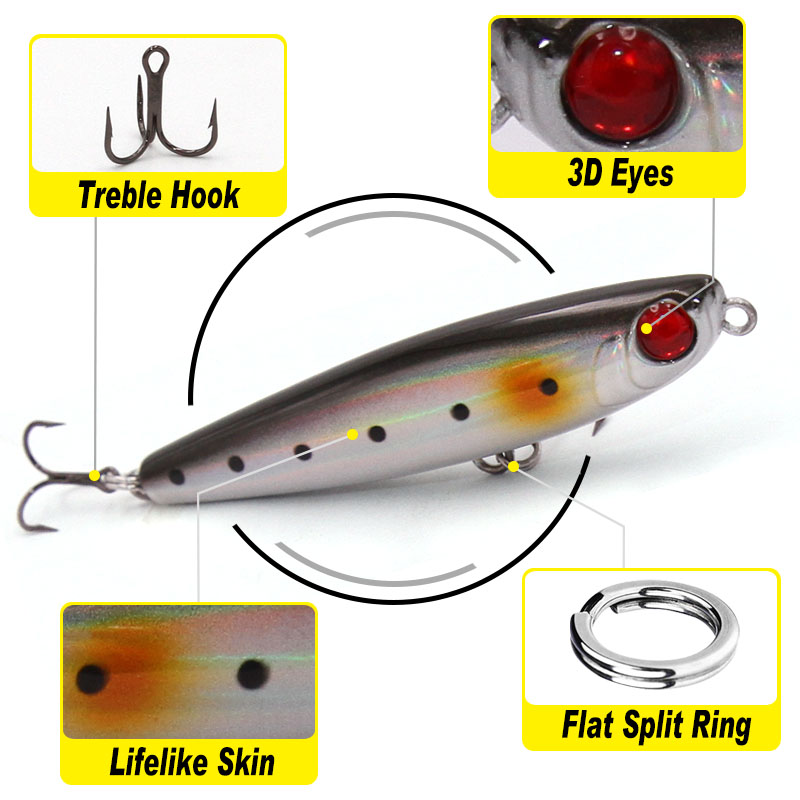 TacklePRO PE05 Pencil lure sti - Fishing Hook Treble 리뷰 및 가격