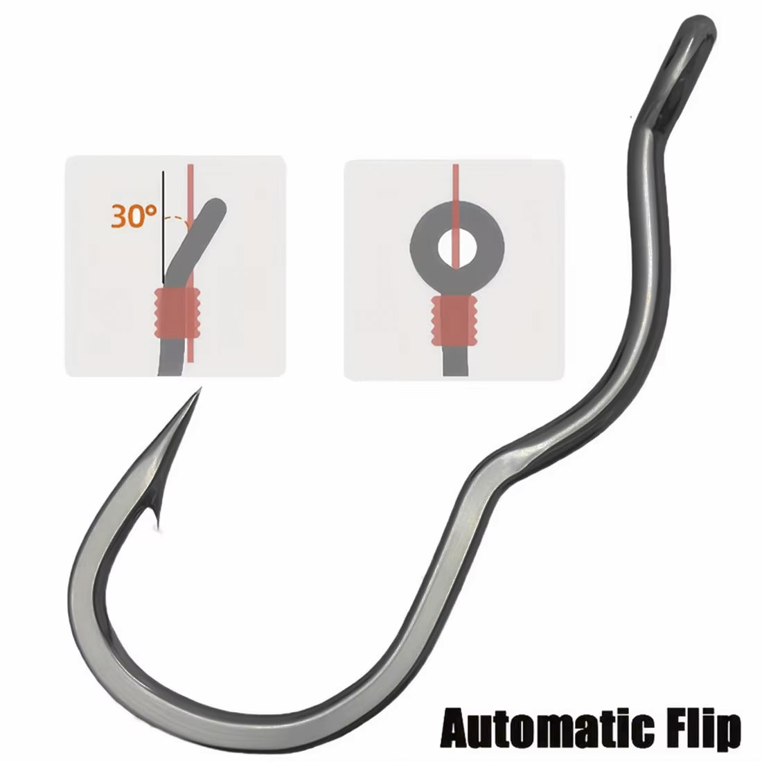 50 Pcs Durable Automatic Flip  - Fishing Hook Assortment 리뷰 및 가격