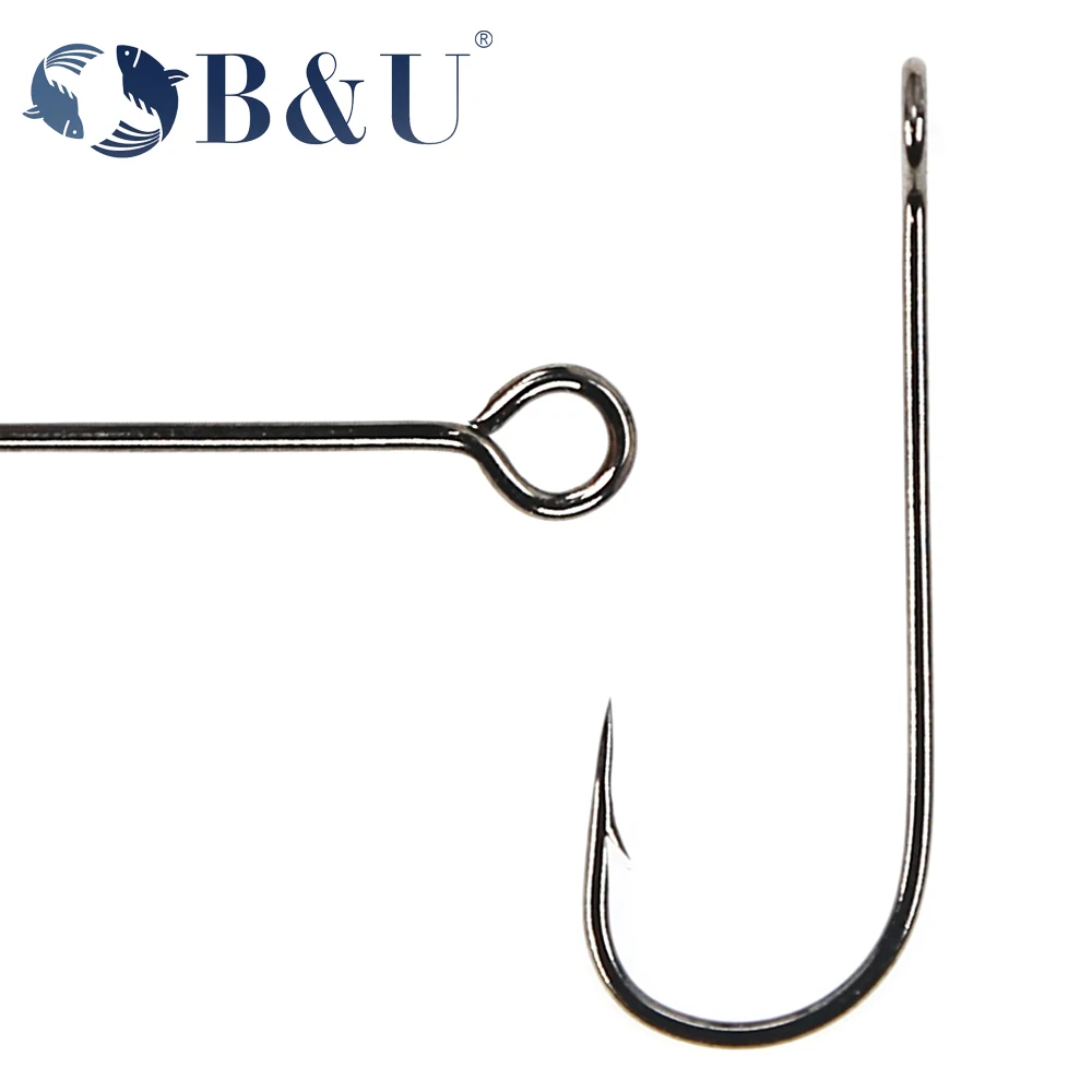 B&U 20pcs Fishing hook big eye - Fishing Hook Barbless 리뷰 및 가격