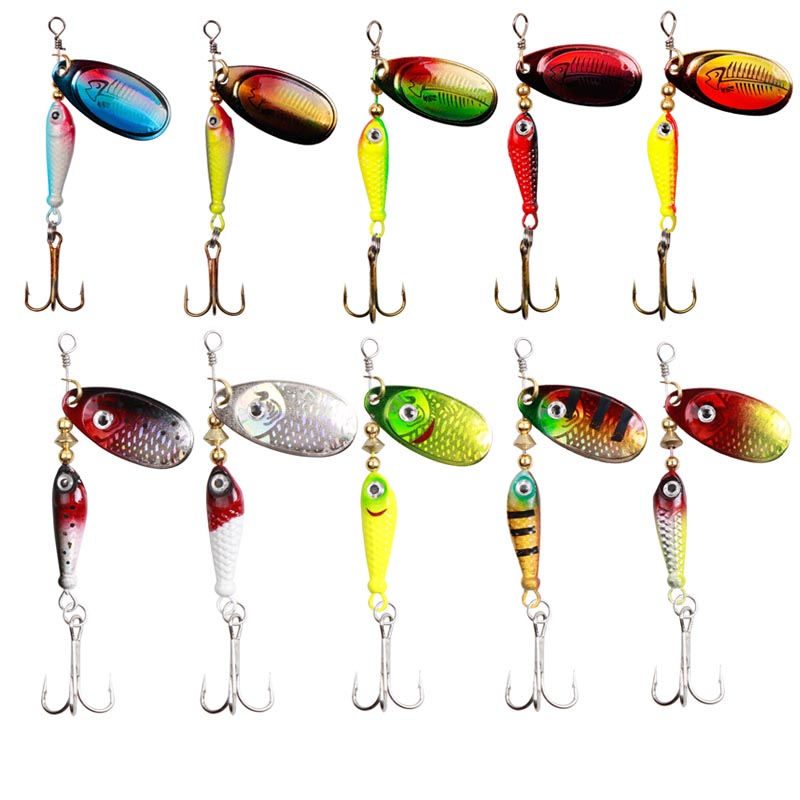 10pcs/Set Spinner Lures 9.1g 7 - Fishing Hook Treble 리뷰 및 가격