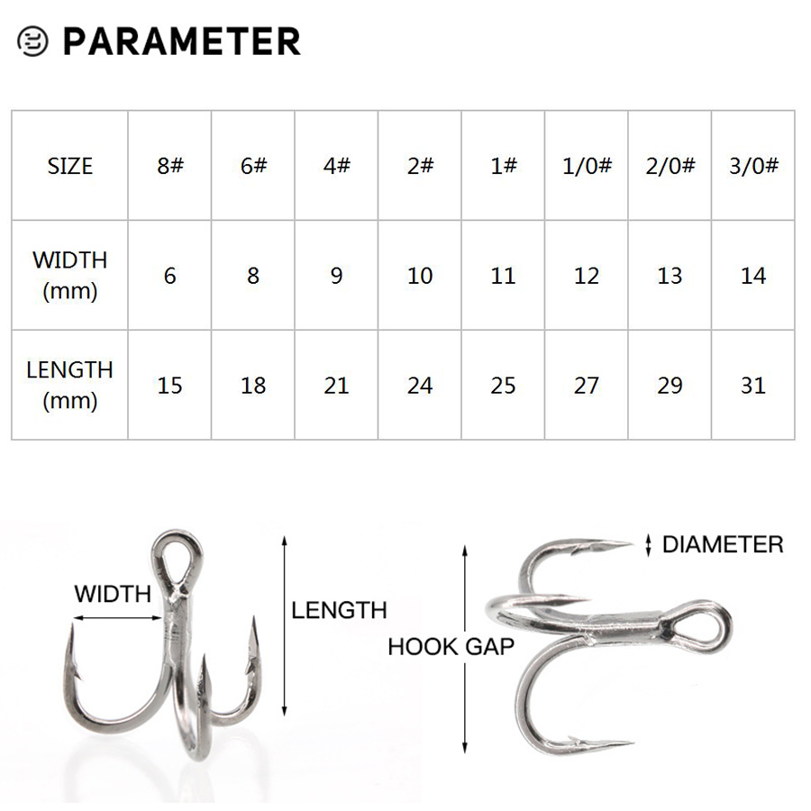 6X Fishing Treble Hook 10Pcs T - Fishing Hook Barbless 리뷰 및 가격