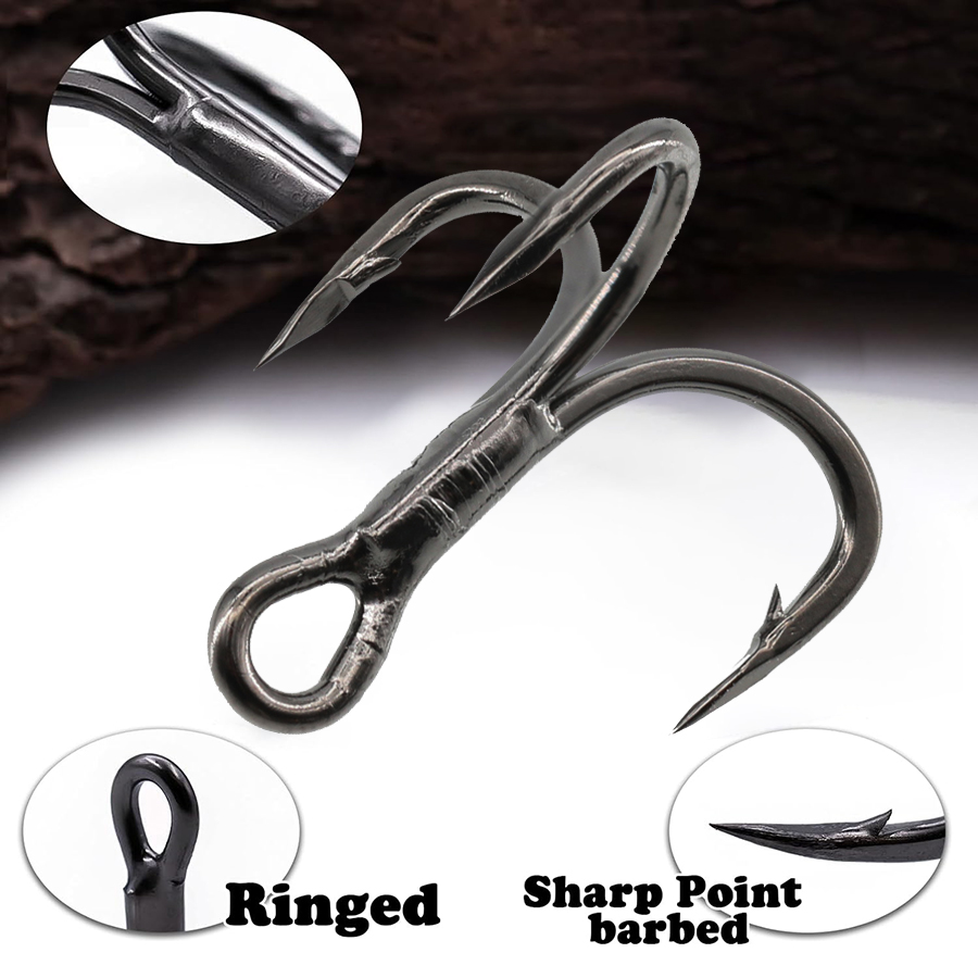 6X Fishing Treble Hooks Black  - Fishing Hook Offset 리뷰 및 가격
