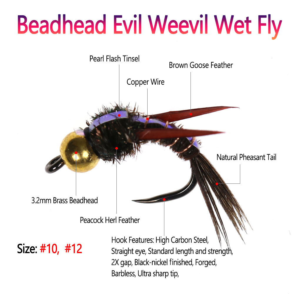 Bimoo 8pcs Brass Beadhead Evil - Fishing Hook Barbless 리뷰 및 가격