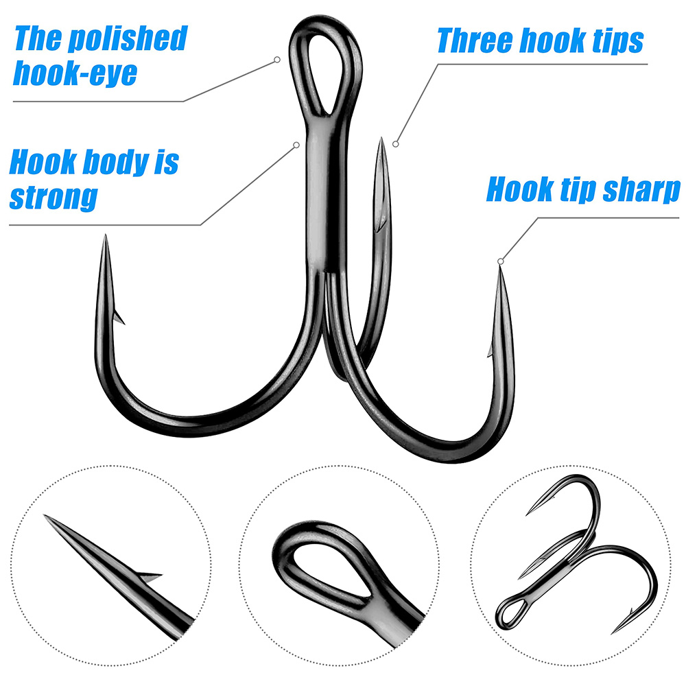 Huge Treble Hooks 4X Strong 1# - Fishing Hook Offset 리뷰 및 가격